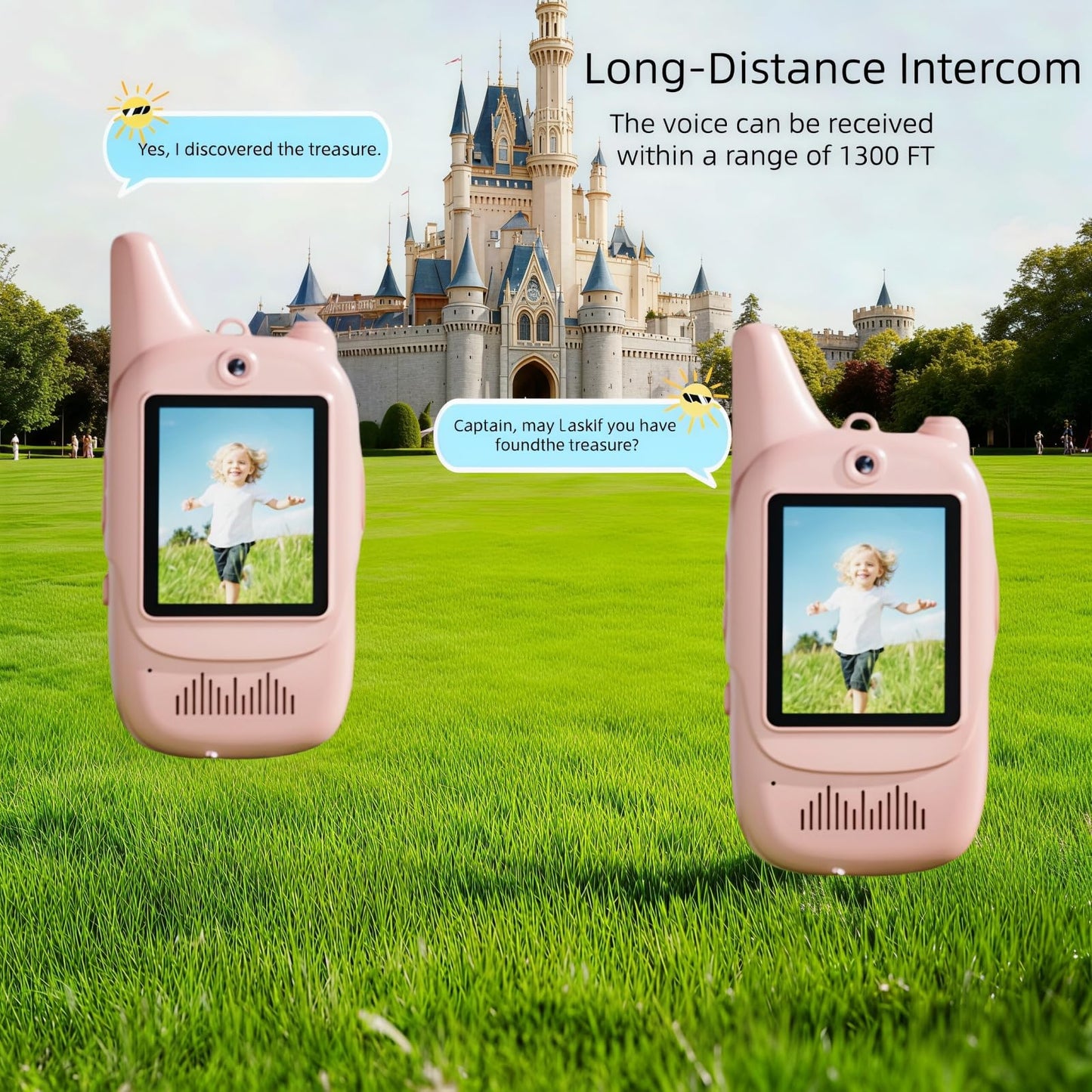 Kids Walkie Talkies 2 Pack - Rechargeable Walkie Talkies for Kids with Clear Sound, Long Range Indoor Outdoor Kids Walkie Talkies Toys for 3-12 Year