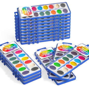 Shuttle Art 16 Colors Watercolor Paint Set Bulk, 15 Pack, Watercolor Paint Set with Paint Brushes for Kids and Adults, Washable Paint for Classroom