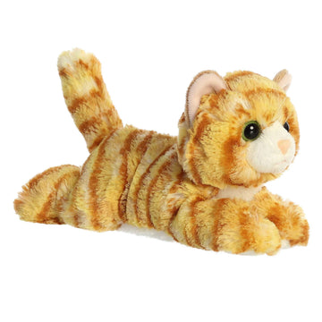 Aurora® Adorable Mini Flopsie™ Ginger Cat™ Stuffed Animal - Mini Companions Ready for Playful Adventures - for Kids All Ages, Toddlers, Adults,