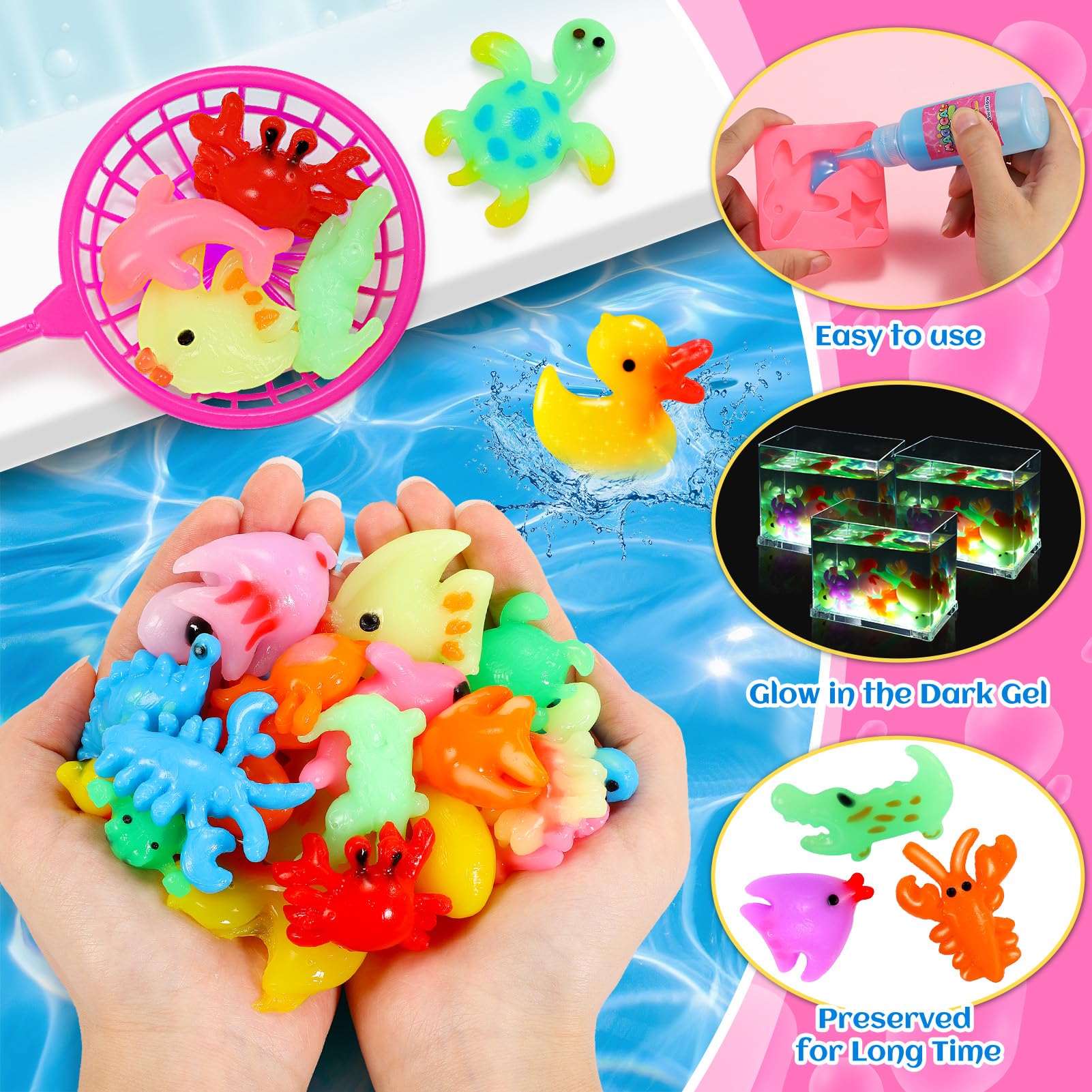 MDINGTD Magic Water Elf Toy Kit: DIY Squishy Toys Art Crafts Kits with 12 Gels and 12 Molds, Make Your Own Creative Toys Party Favors Christmas
