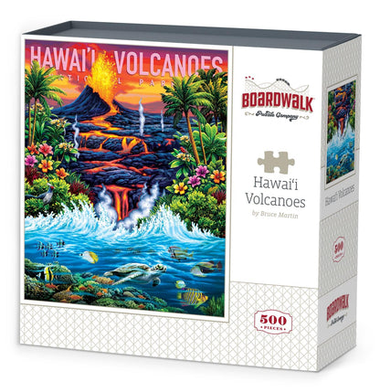 Boardwalk Hawai?i Volcanoes 500 Piece Jigsaw Puzzle Tropical Ocean Hawaii Puzzles with Premium Box, Gift for Adults and Family 16"x20"