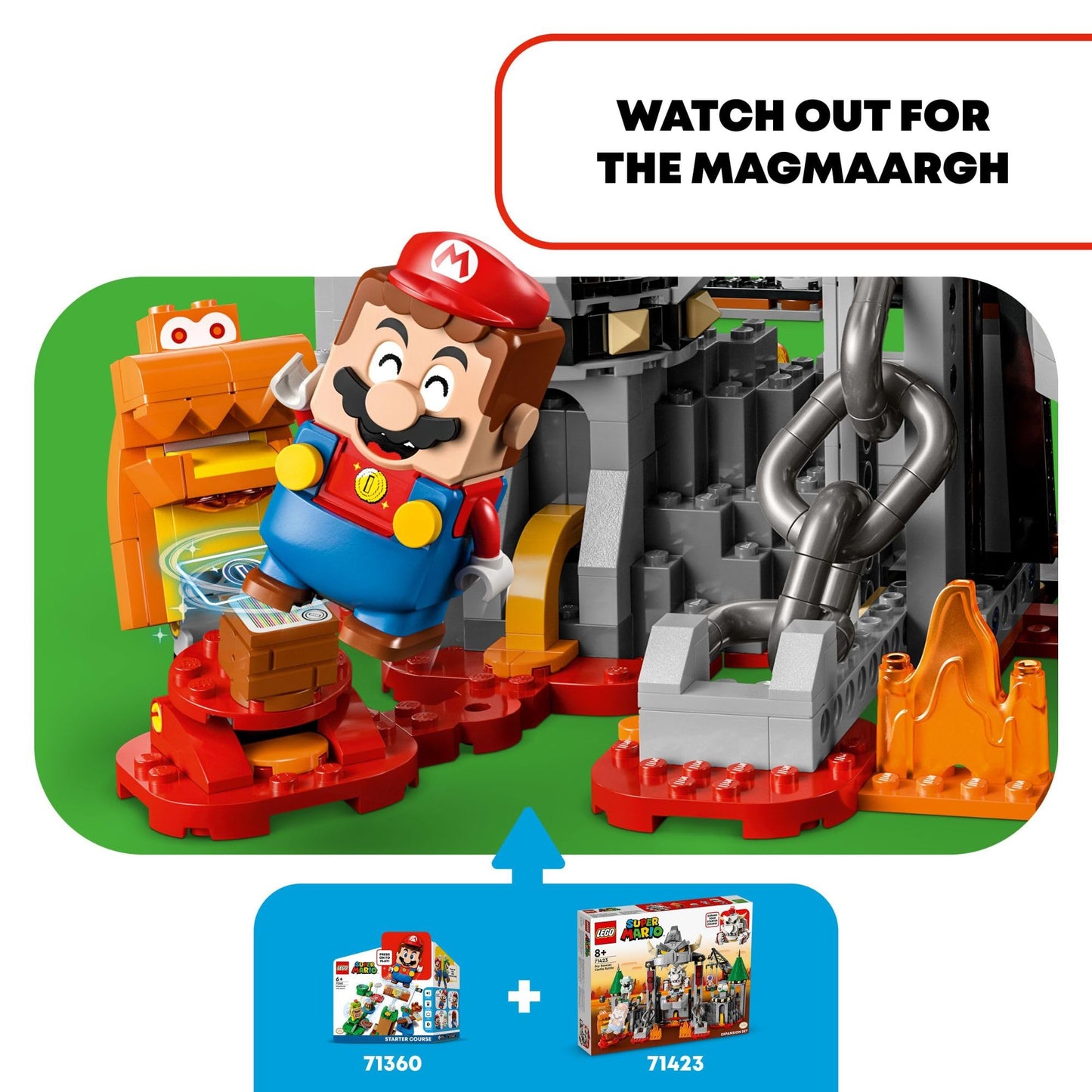 LEGO Super Mario Dry Bowser Castle Battle Expansion Set, Buildable Game with Bowser Toy and 4 Super Mario Figures, Collectible Playset, Super Mario
