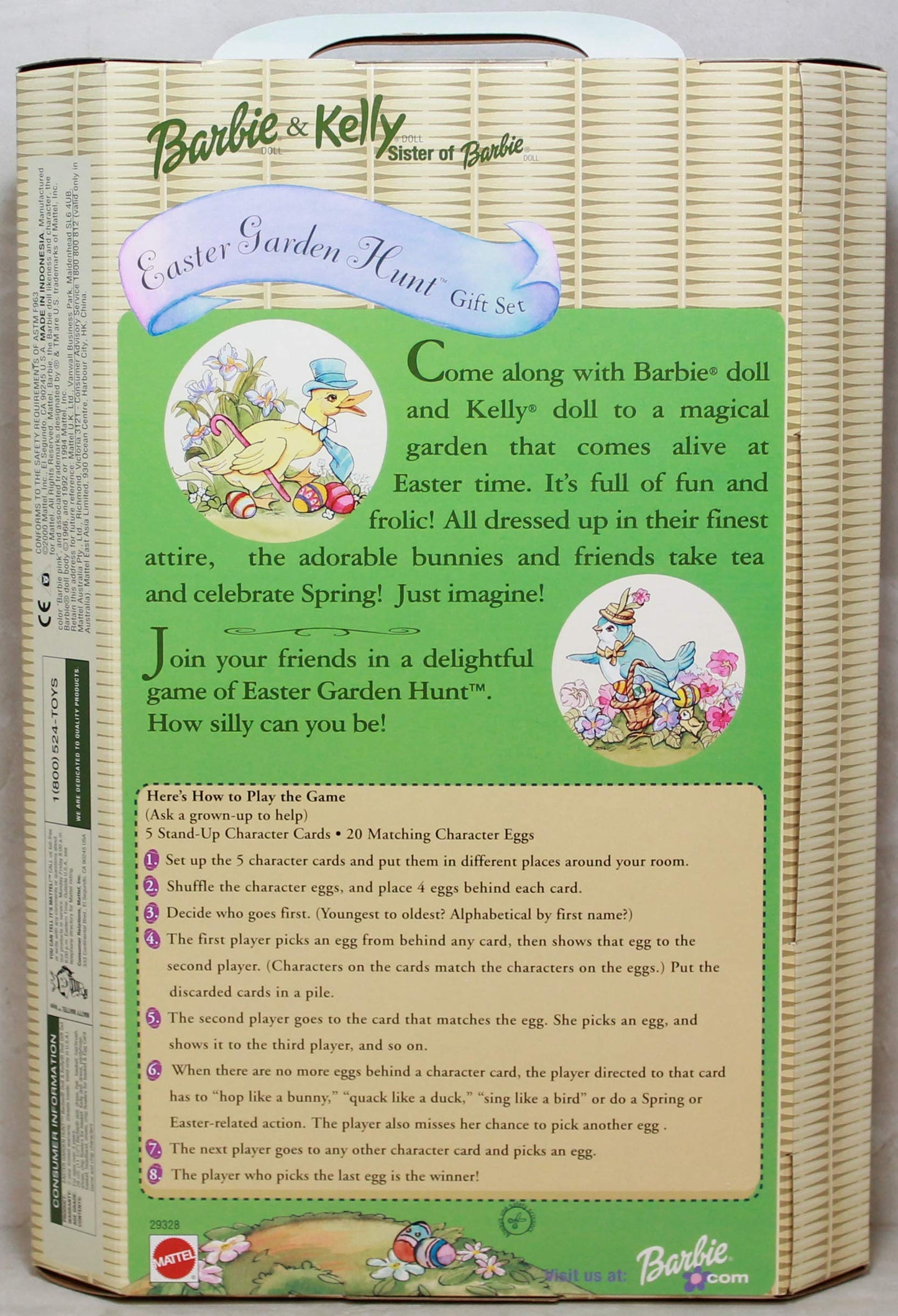 Special Edition Barbie & Kelly Easter Garden Hunt Gift Set 12" and 4" Figure includes the Easter Garden Hunt game!