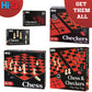 HI-Q Checkers & Tic-Tac-Toe Board Game Set - Classic Strategy for Kids & Family - Features Interlocking Stacking Pieces & Folding Board - Ages 6+