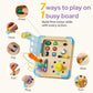 lalalark Busy Board with 15 LED Light - Montessori Learning Toddler Toy with 9 Sounds, 5 Switches & Plugs, Travel Toys Sensory Activity Board for 1 2