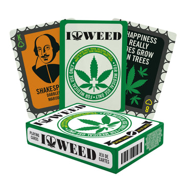 AQUARIUS Weed Playing Cards - Weed Themed Deck of Cards for Your Favorite Card Games - Weed Merchandise & Collectibles - Poker Size with Linen Finish