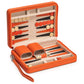 Yellow Mountain Imports Travel Size Backgammon Mini Game Set, Alanya - Magnetic Checkers and 9-inch Board in Sleek Leatherette Case - Classic Strategy