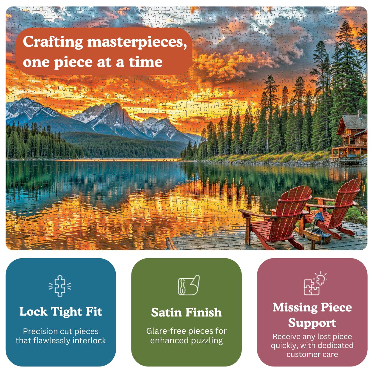 Cross & Glory | 1000 Piece Jigsaw Puzzles for Adults | Dockside Reflections