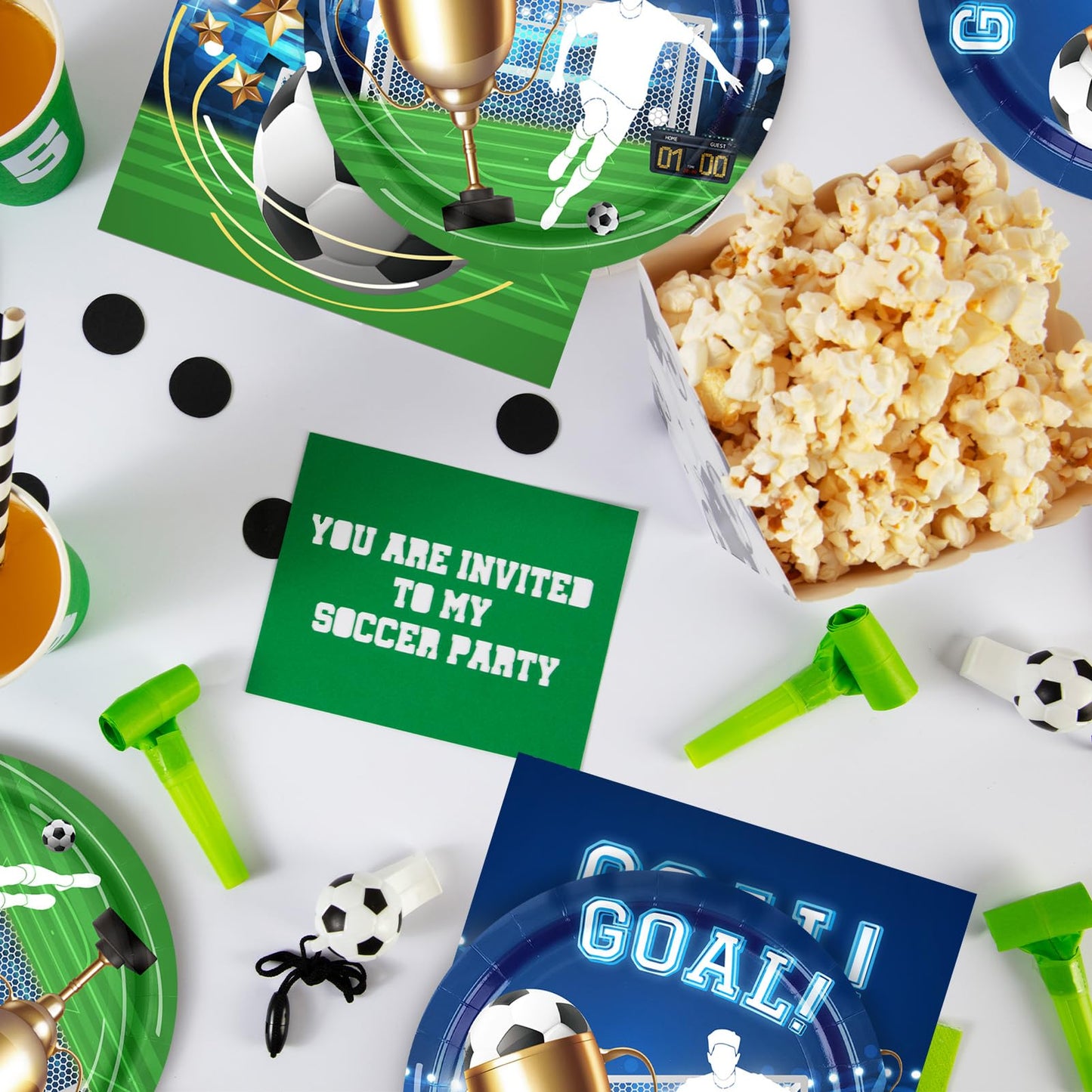 40 PCS 2026 World Soccer Match Theme Decorations Disposable Tableware Set Soccer Plates and Napkins Kit Sports Events,Themed Football Soccer ,