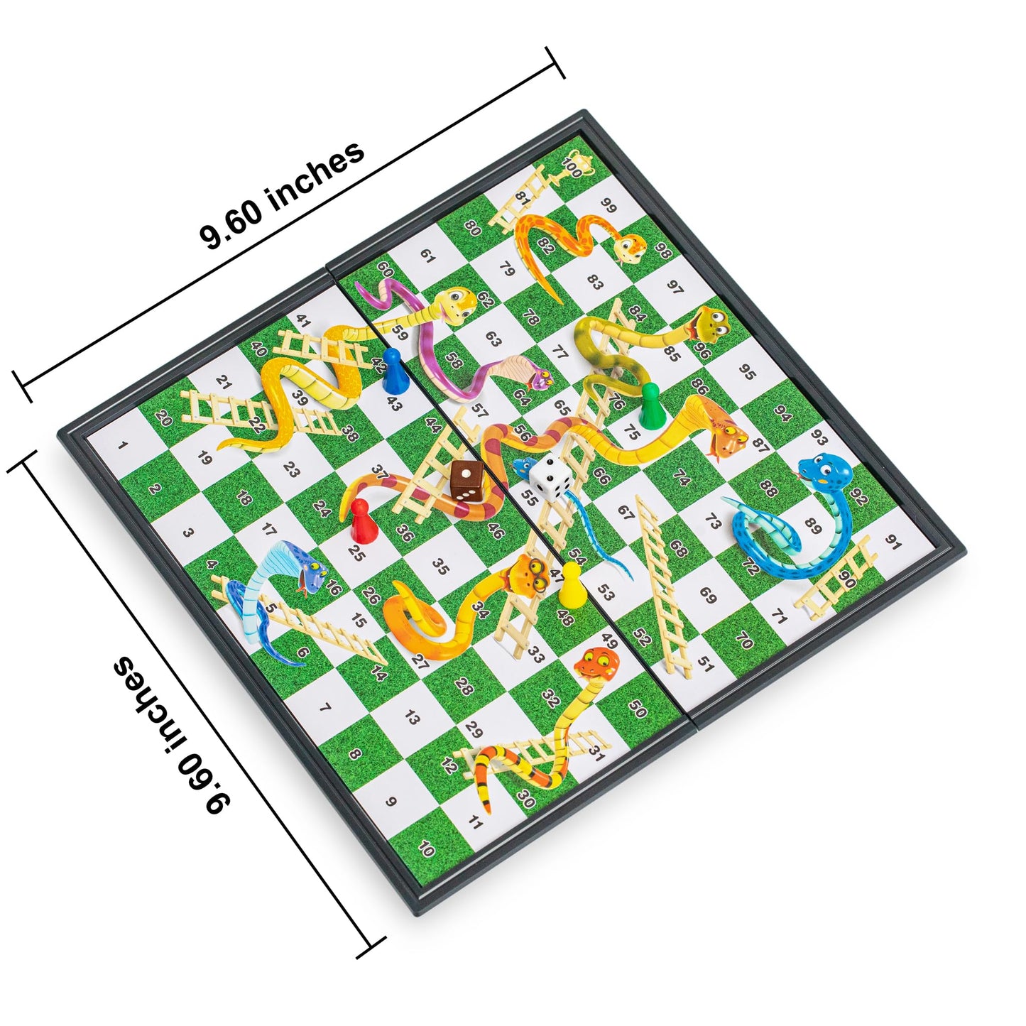Magnetic Snakes and Ladders Board Game Set - 9.6 Inches