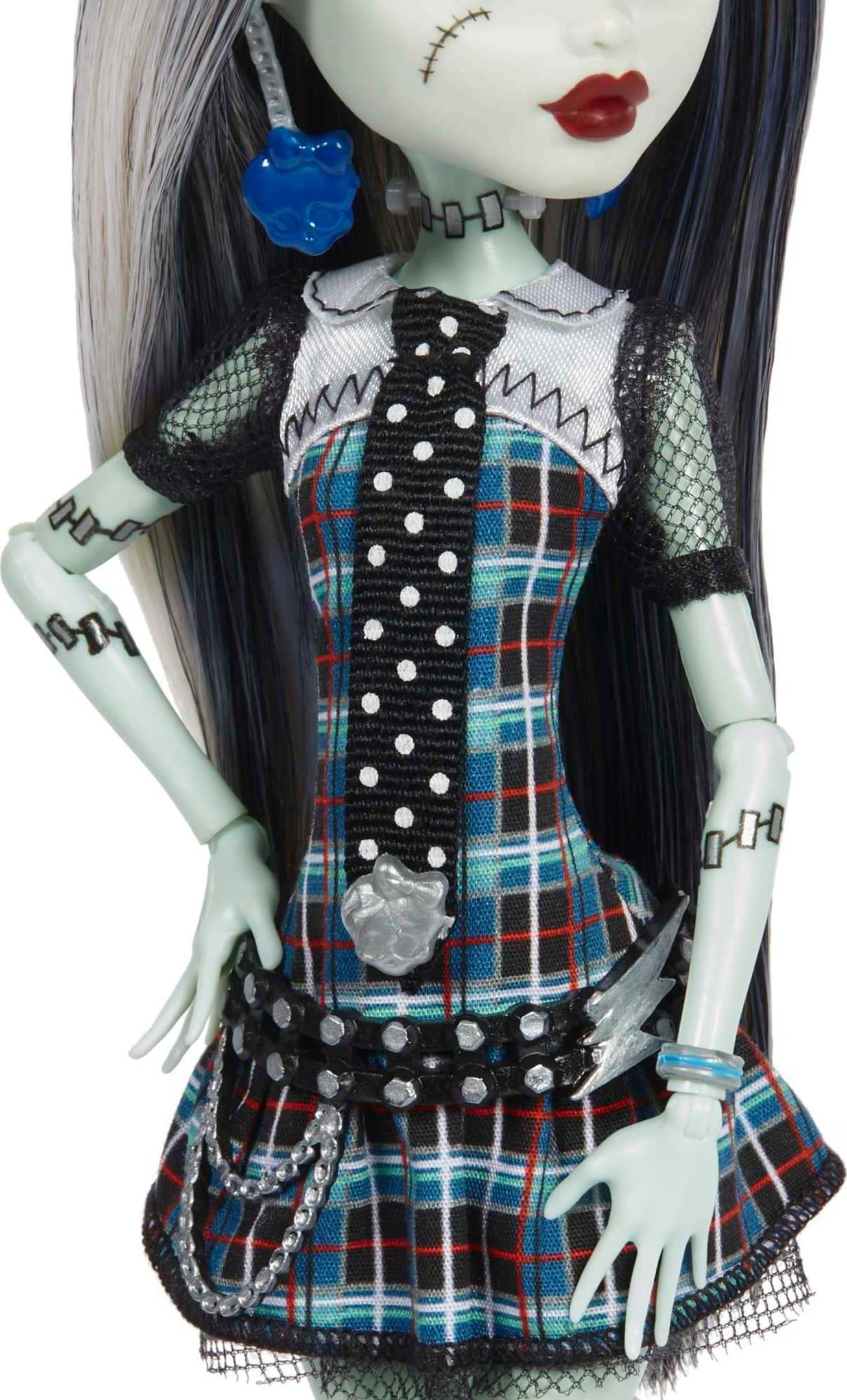 Monster High Frankie Stein Reproduction Doll Wearing Original Fashion & Shoes with Pet, Display Stand & Accessories, 10-5-inch Collectible Toy