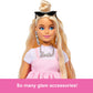 Barbie Deluxe Style Doll #3 in Barbiecore Outfit, Blond Hair in Top Knot, Pink Pastel Dress with Oversized Bow and Accessories Like Mesh Tights