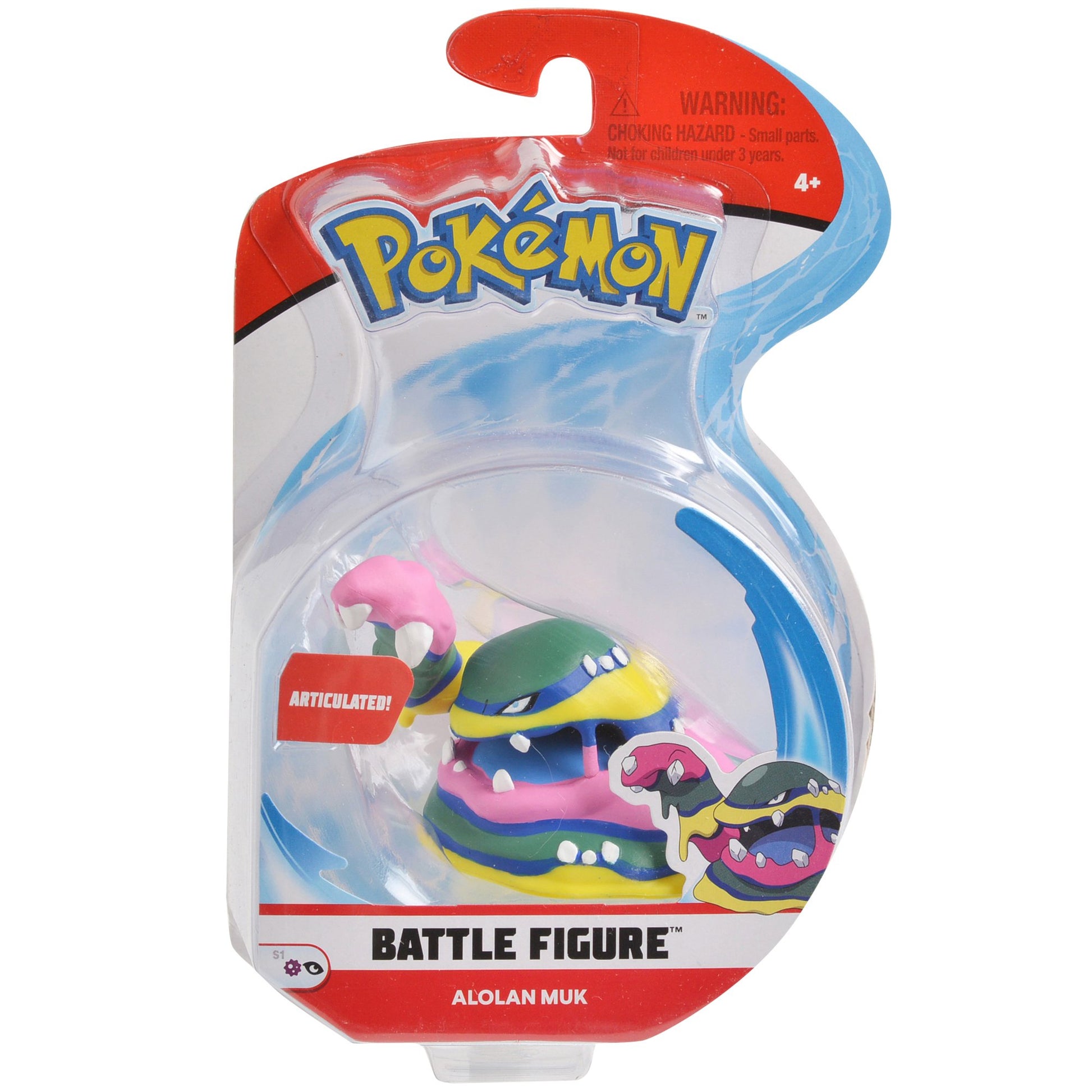 Pokemon 3" Alolan Muk Articulated Battle Action Figure
