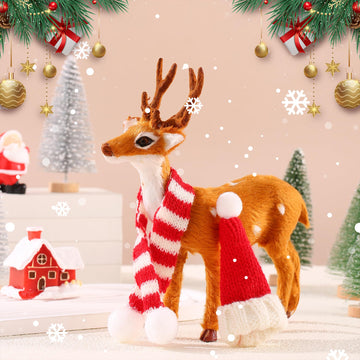 JITUIHOM100PCS Red Mini Hats and Scarves Sets Mini Knitted Finger Hats DIY Handmade Gifts Crafts Doll and Snowman Hat Decorations Wine Doll