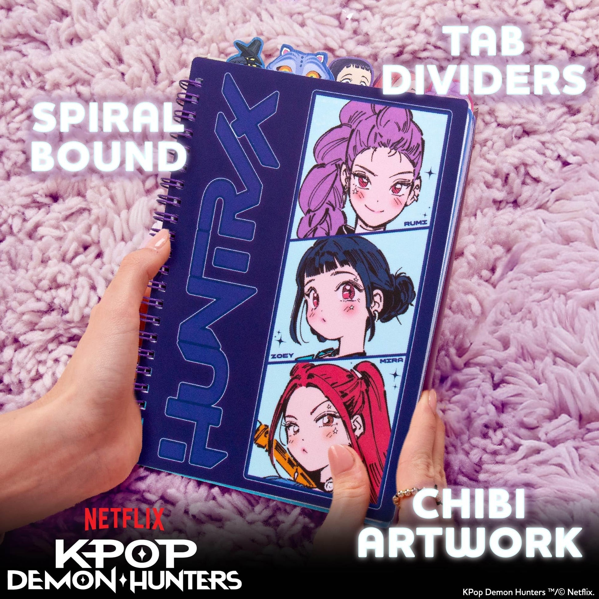 KPop Demon Hunters™ Huntr/x Tab Journal with 80 Lined Pages, Spiral-Bound, Notebook Size 6x8, Official KPop Demon Hunters Merch for K-Pop Fans