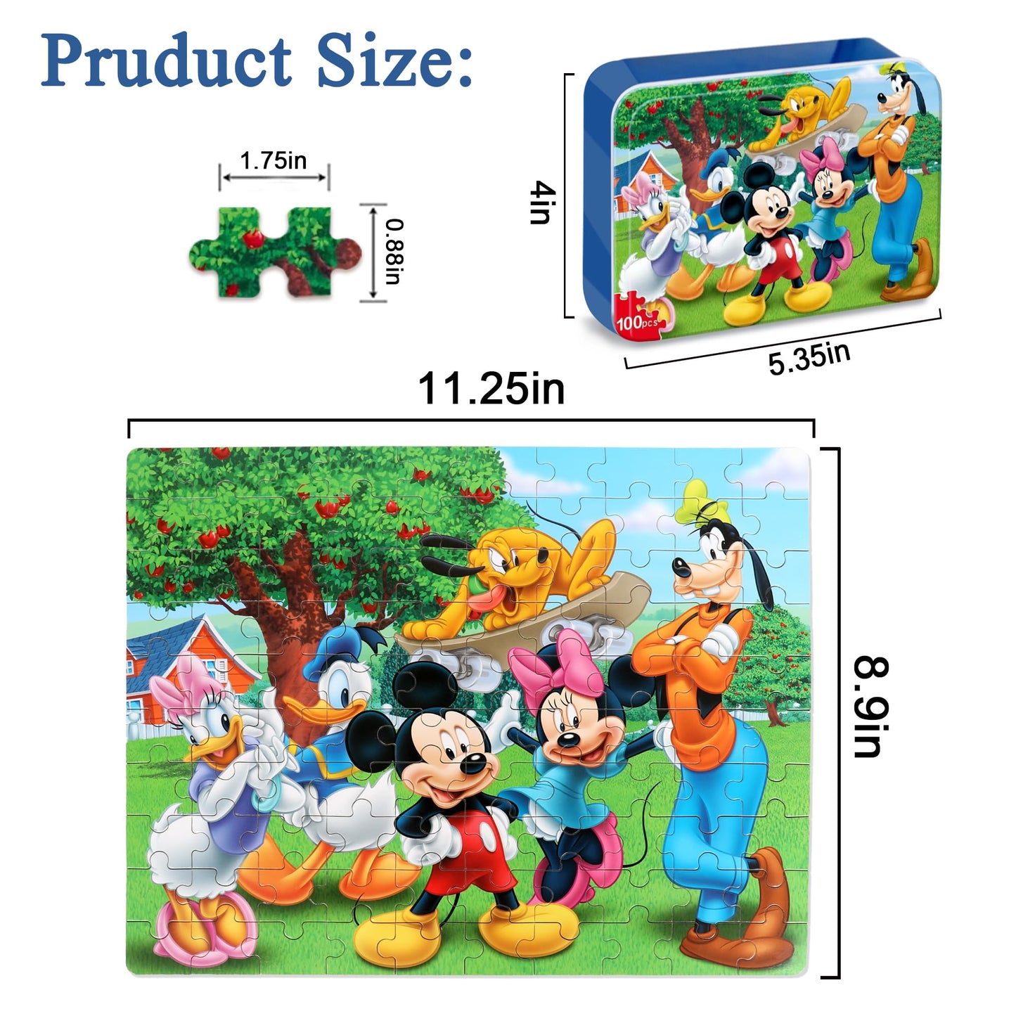 Puzzles for Kids Ages 4-6,100 Piece Puzzles for Kids Ages 6-8 in Metal Box