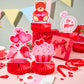 JOYIN 12 Pcs Valentine's Day Honeycomb Centerpieces, Table Decorations with Red Pink Heart Bear , Centerpieces Decor for Kids Birthday Valentine's Day