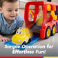 Vroomix JOVA Toddler Truck Toys for Age 2-4, Carrier Transport Trucks for Kids 2 3 4 5 Year Old Boy, 4 Pack Car Toys Including School Bus, Taxi, Fire