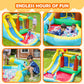 Doctor Dolphin Inflatable Bounce House Water Slide.Waterslide for Kids Backyard, Kids Water Slide Bounce House, Water Bounce House for Dry and Wet