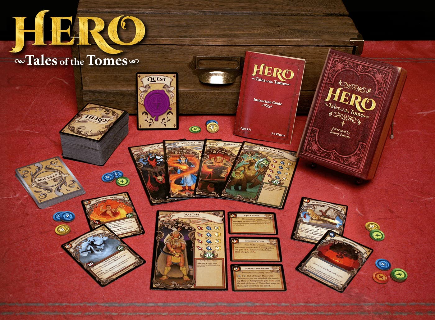 Hero: Tales of the Tomes 1st Edition - Fantasy Strategy Card Game by Tomekeeper Entertainment, Shared Deck, No Deck Building, 2-5 Players, Ages 14+