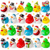 JOYIN 24 PCS Christmas Ducks Baby Bathtub Toys, Assorted Xmas Rubber Duckies for Kids Gifts, Ducky Toddler Bath Toys Rubber Duck Bulk for Stocking
