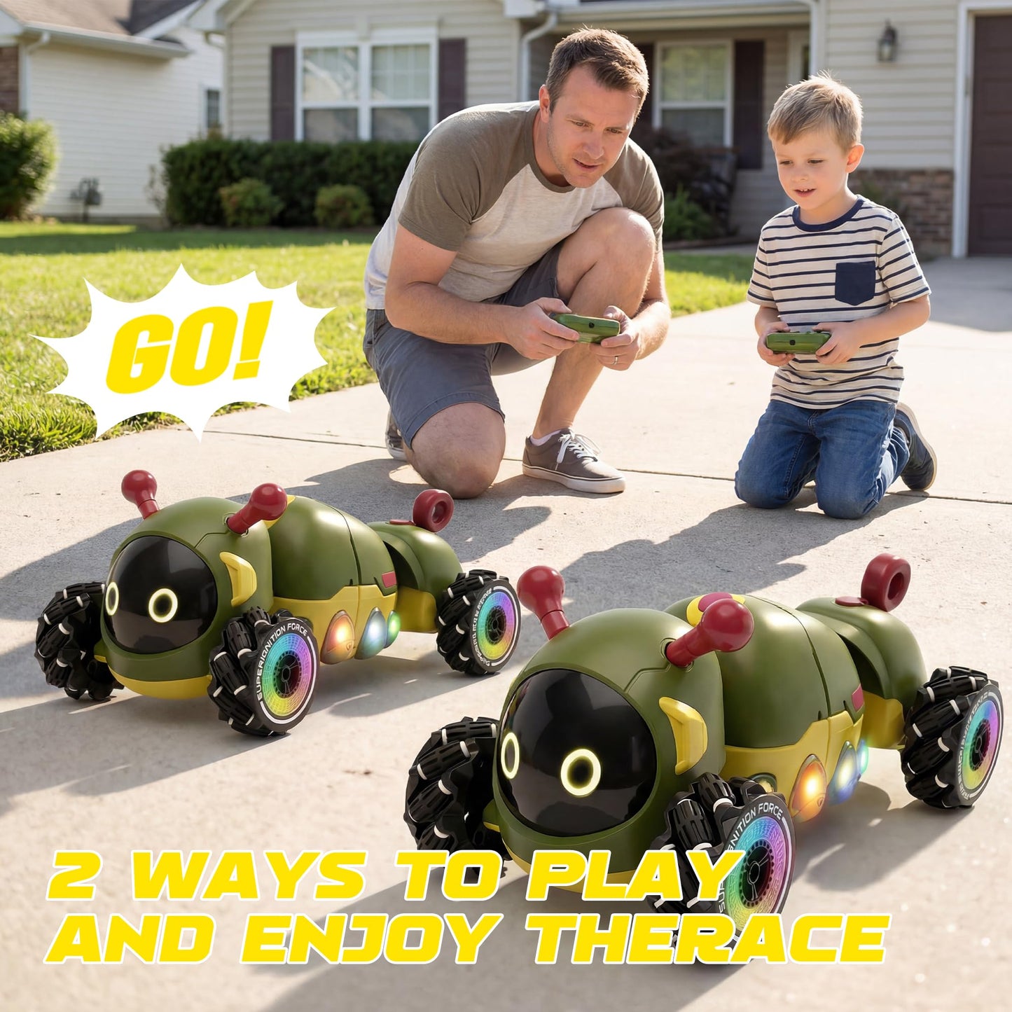 Rc Stunt Remote Control Car Toys, Remote-Controlled Bionic Caterpillar Car