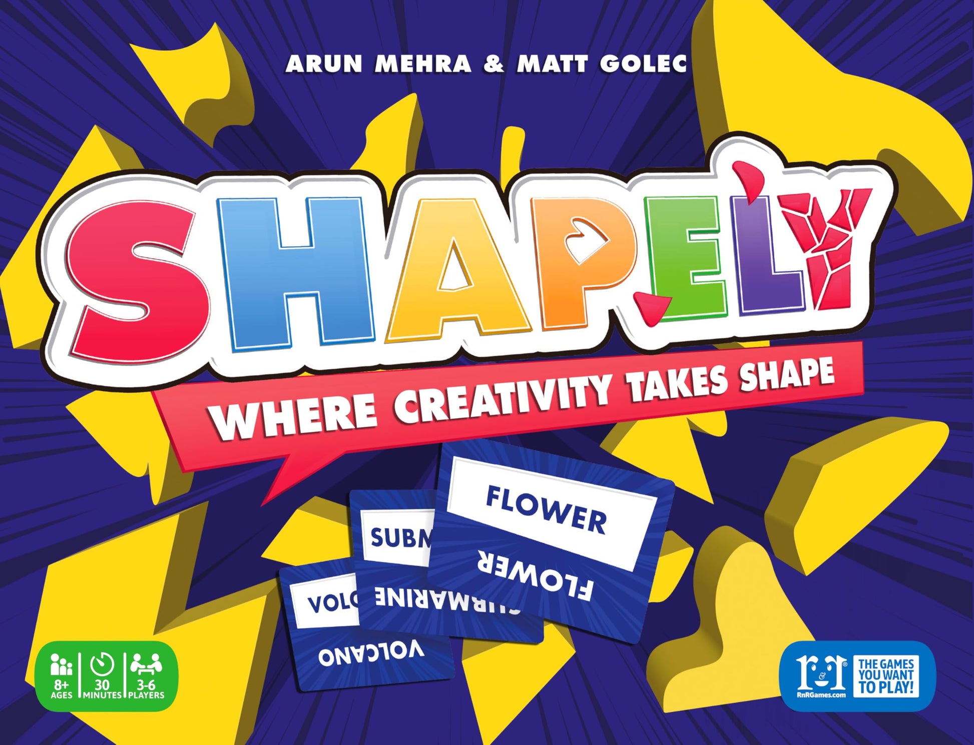 R&R Games Shapely Board Game, Shape-Making and Guessing Game, Ages 8+, 3-6 Players, 30-Minute Play Time