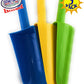 Matty's Toy Stop 9" Kids Short Handle Sand Scoop Plastic Shovels for Sand & Beach (Yellow, Blue & Green) Gift Set Bundle - 3 Pack