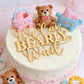 "We Can Bearly Wait" Baby Shower Cake Topper, Gold Acrylic Bear Theme Party Cake Topper, Welcome Baby,Pregnancy Announcement,Baby to Be for Baby
