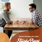 WE Games Solid Wood Checkers Board Game - 14.5-Inch Vintage Checkers Set with Inset Grooves & 24 Red & Black Board Game Pieces - Fun Family Table Game