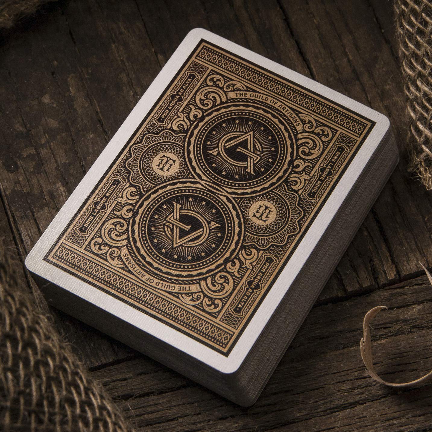 theory11 Artisan Playing Cards Black - Gold Foil Hand-Illustrated Poker Deck with Elegant Art, Magic, Cardistry, Game Night Gift for Card Collectors