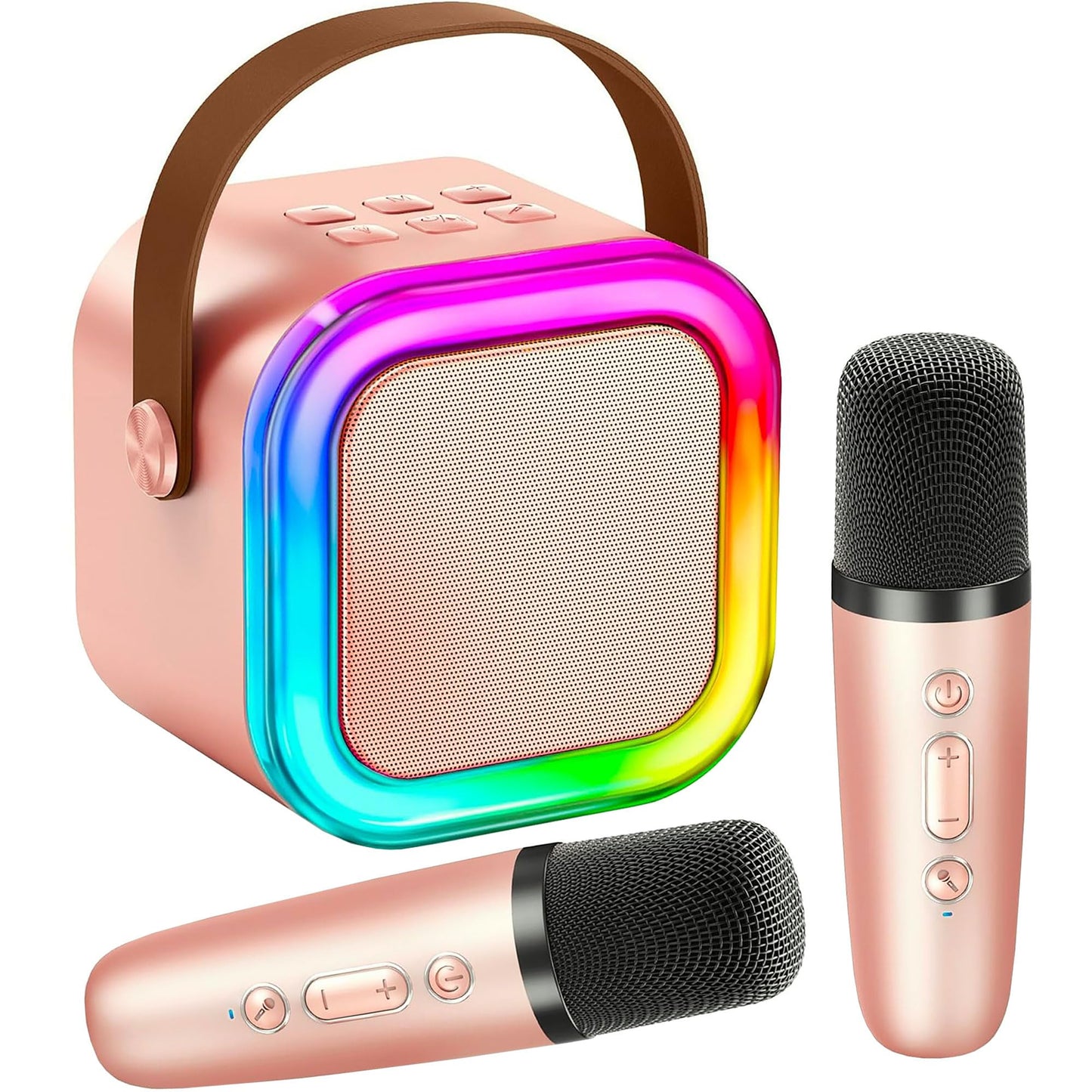 Mini Karaoke Machine KTV Machine for Kids Mini Karaoke Machine with 2 Wireless Microphones,Karaoke Machine for Kids High Sound Quality Kids Karaoke