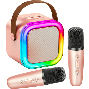 Mini Karaoke Machine KTV Machine for Kids Mini Karaoke Machine with 2 Wireless Microphones,Karaoke Machine for Kids High Sound Quality Kids Karaoke