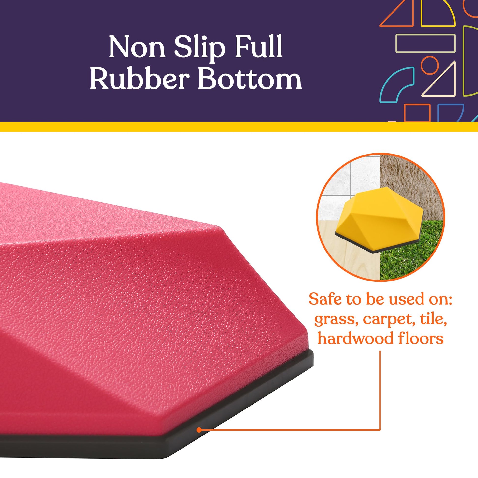 Special Supplies Stepping Stones for Kids Indoor and Outdoor Balance Blocks Promote Coordination, Balance, Strength Child Safe Rubber, Non-Slip