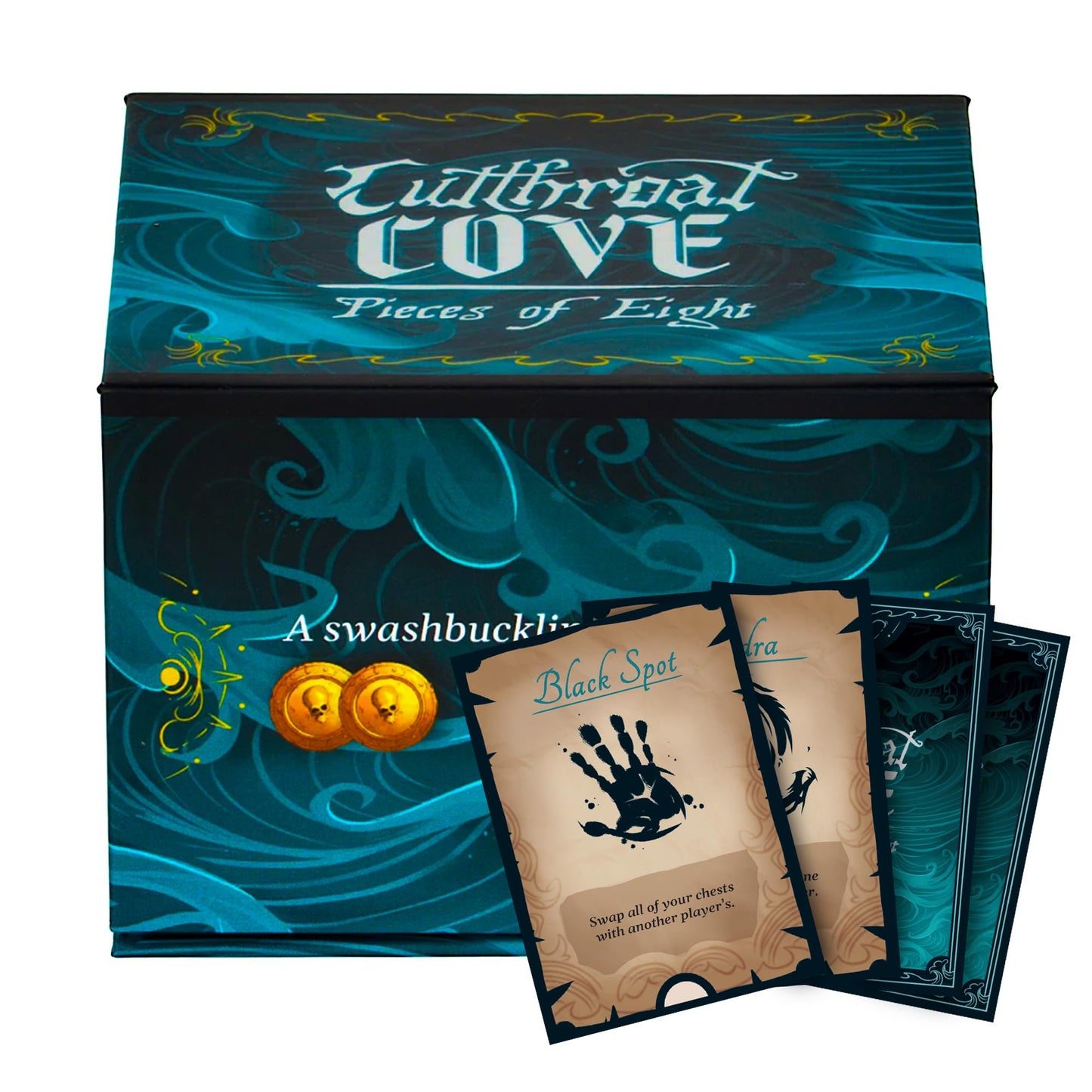 ZERO STRATEGY GAMES Cutthroat Cove: Pieces of Eight - Fast-Paced Pirate-Themed Card Game for 2-4 Players