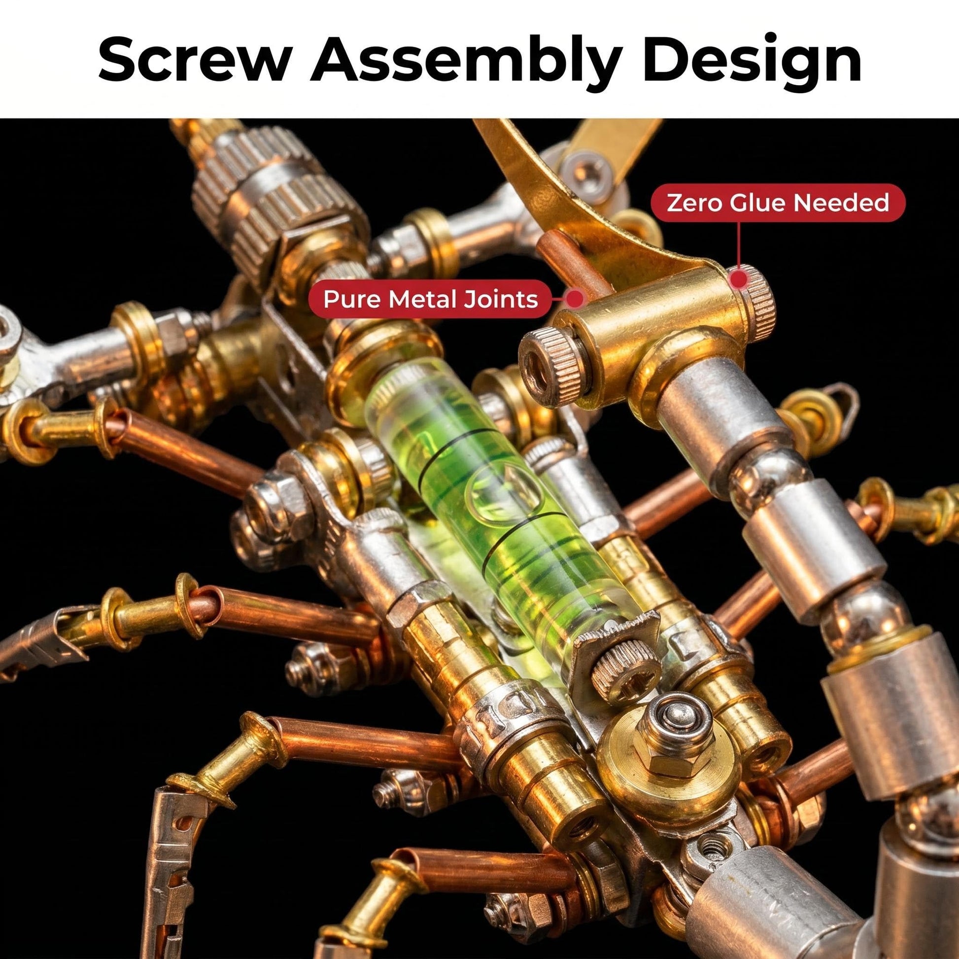 Steampunk Mechanical Scorpion Insect 3D Metal Puzzle 140+ Parts No Glue Screw Assembly DIY Hobby Birthday for Adults Teens 14+(Leveling Scorpion)