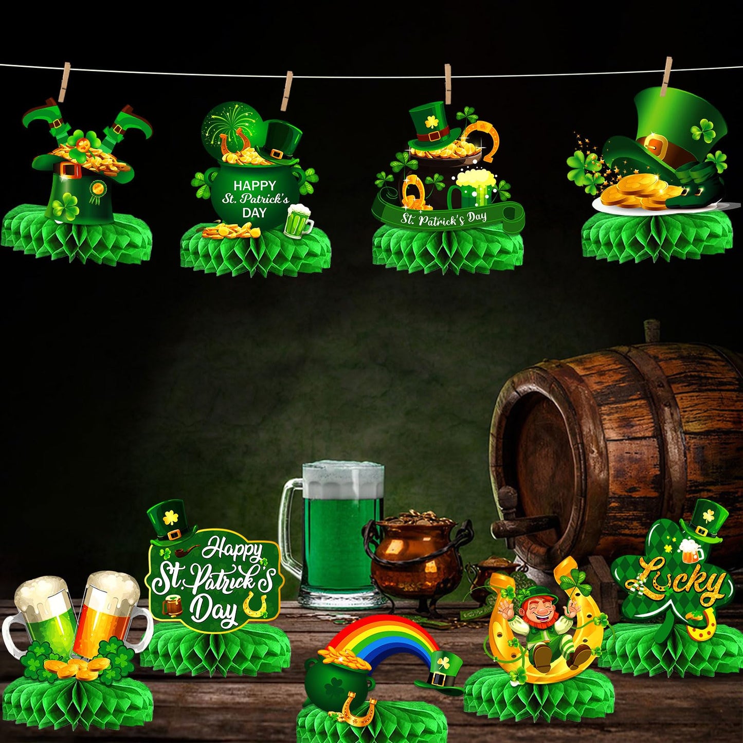 TTDQ 9Pcs St Patricks Day Table Centerpiece St Patricks Day Decorations St Patricks Day Table Decorations St Patricks Day Centerpiece for St Patrick'