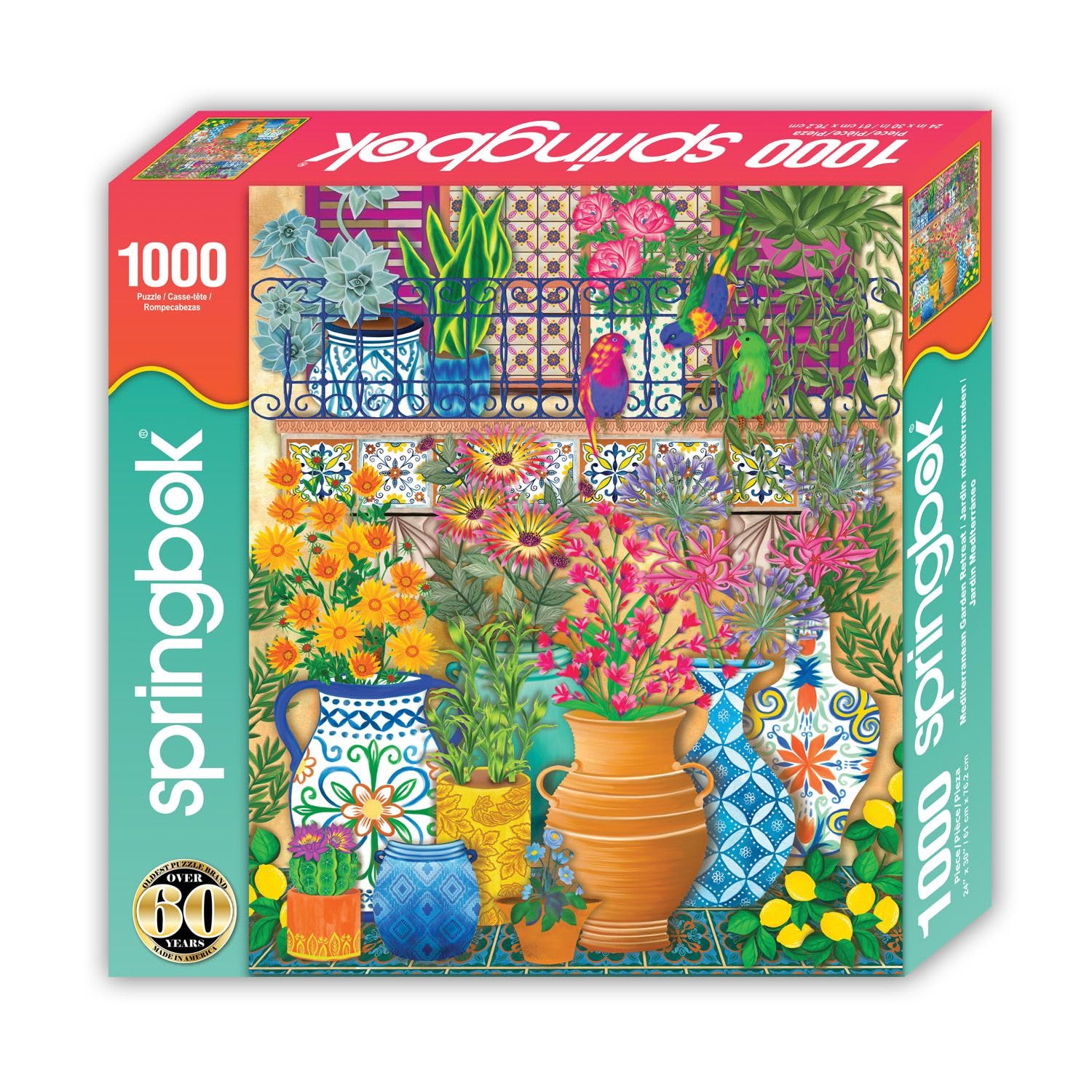 Springbok Mediterranean Garden Retreat 1000 Piece Jigsaw Puzzle for Adults