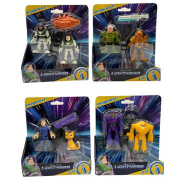 Fisher-Price Imaginext Disney and Pixar Lightyear Buzz Complete Set of 4 Figure Packs from HGT30-956A Release Bundle