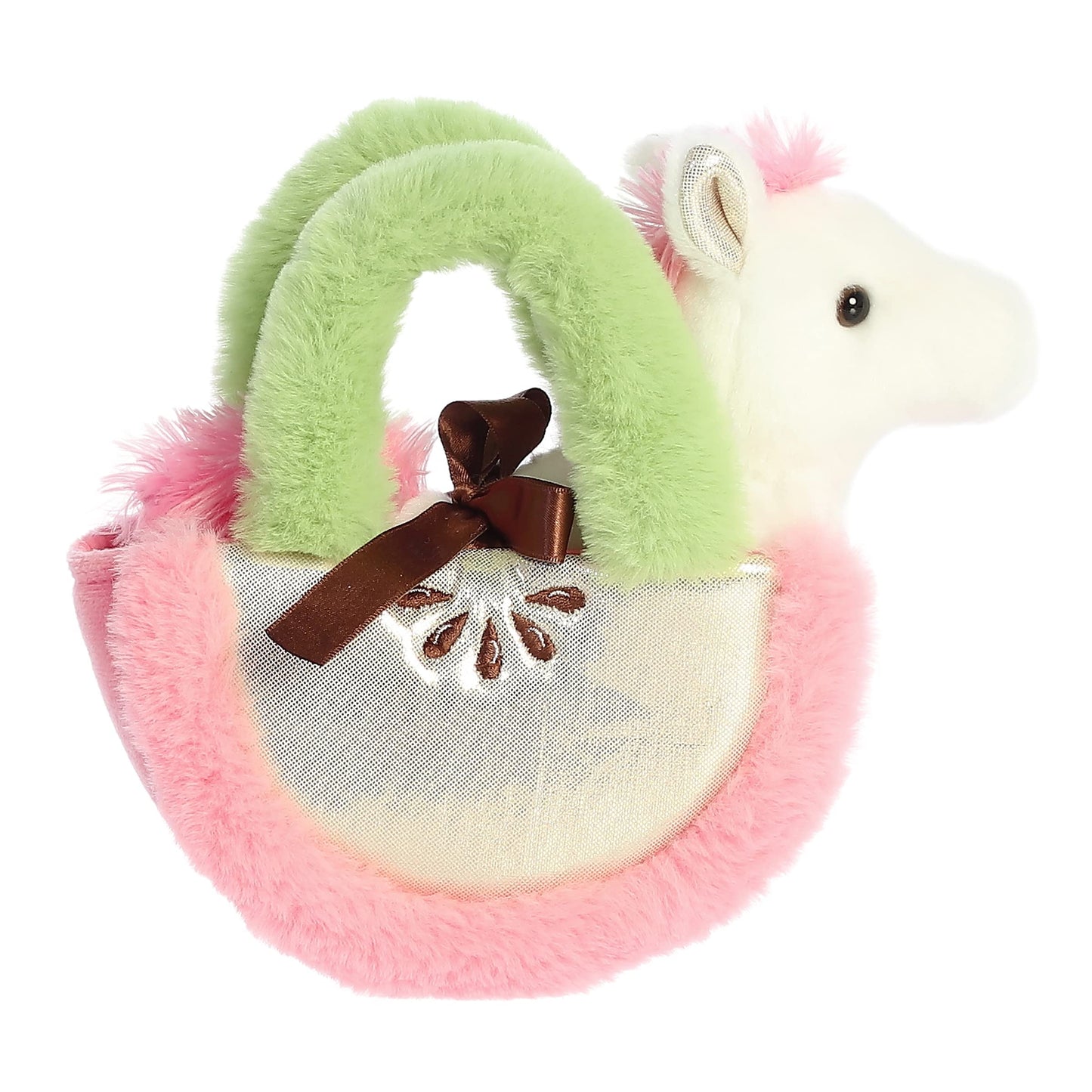 Aurora® Fashionable Fancy Pals™ Apple Pony™ Stuffed Animal - Plush with Stylish Purse for Dress Up Fun - Perfect for Kids 3+ Years, Costumes,