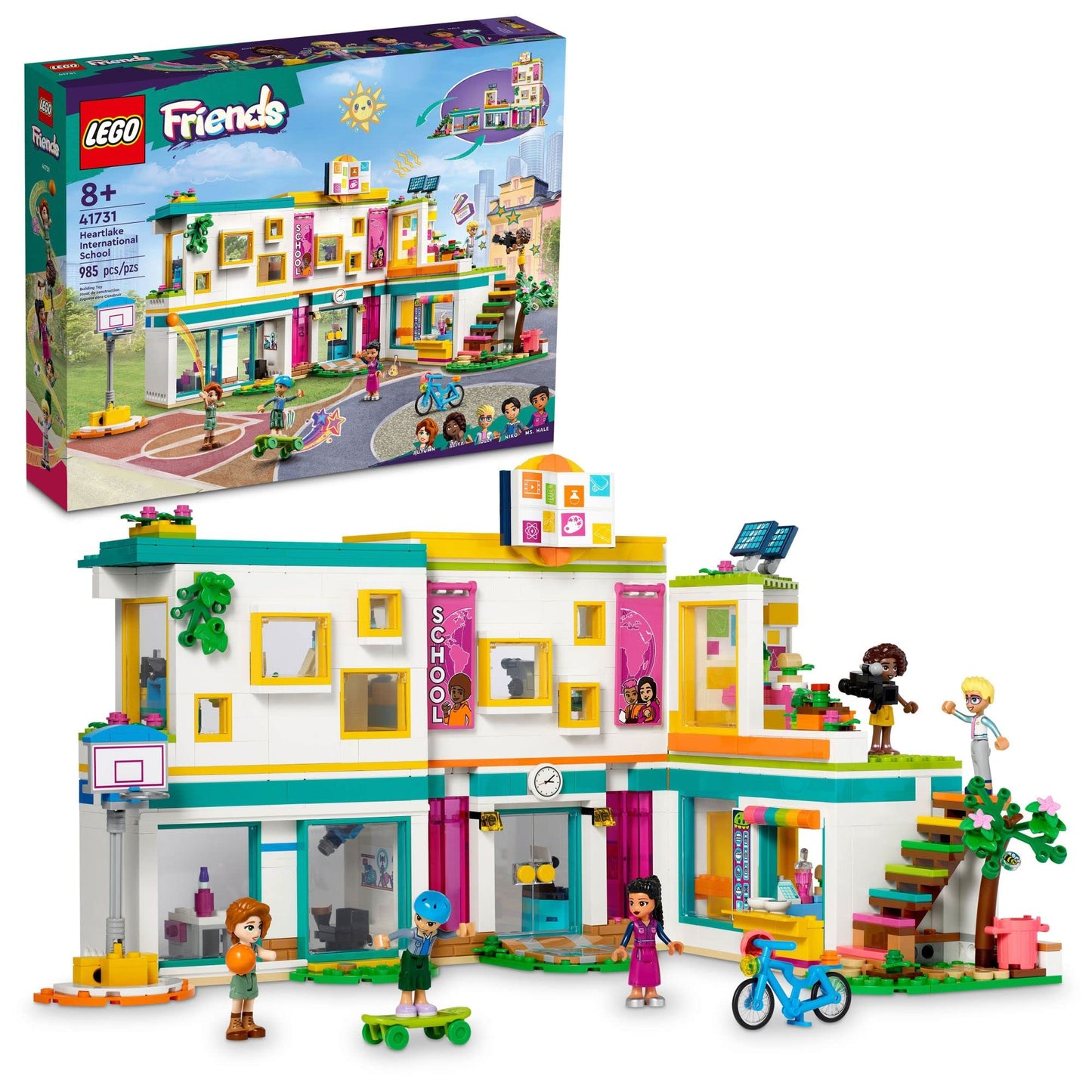 LEGO Friends Heartlake International School Playset, Building Toy for Girls Boys with 5 2023 Character Mini-Dolls & Accessories, Pretend Play School