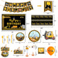 Construction Birthday Party Decorations Kit, Theme Style Party Supplies Include Birthday Banner, Backdrop, Tableware Set, Tablecloth, Hanging Swirls