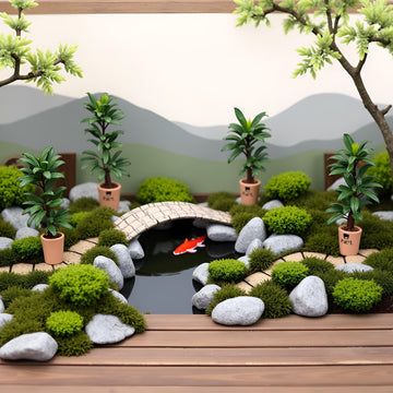 Green Cute Dollhouse Flower Bonsai 1:12 Mini Dollhouse Miniature Green Plant in Pot Micro Landscape DIY Craft Garden