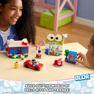 BLDR Hello Kitty and Friends, Hello Kitty’s Dream Cafe Building Set 0076 with Hello Kitty, Cinnamoroll, and Pompompurin Minifigures - Gift for Kids