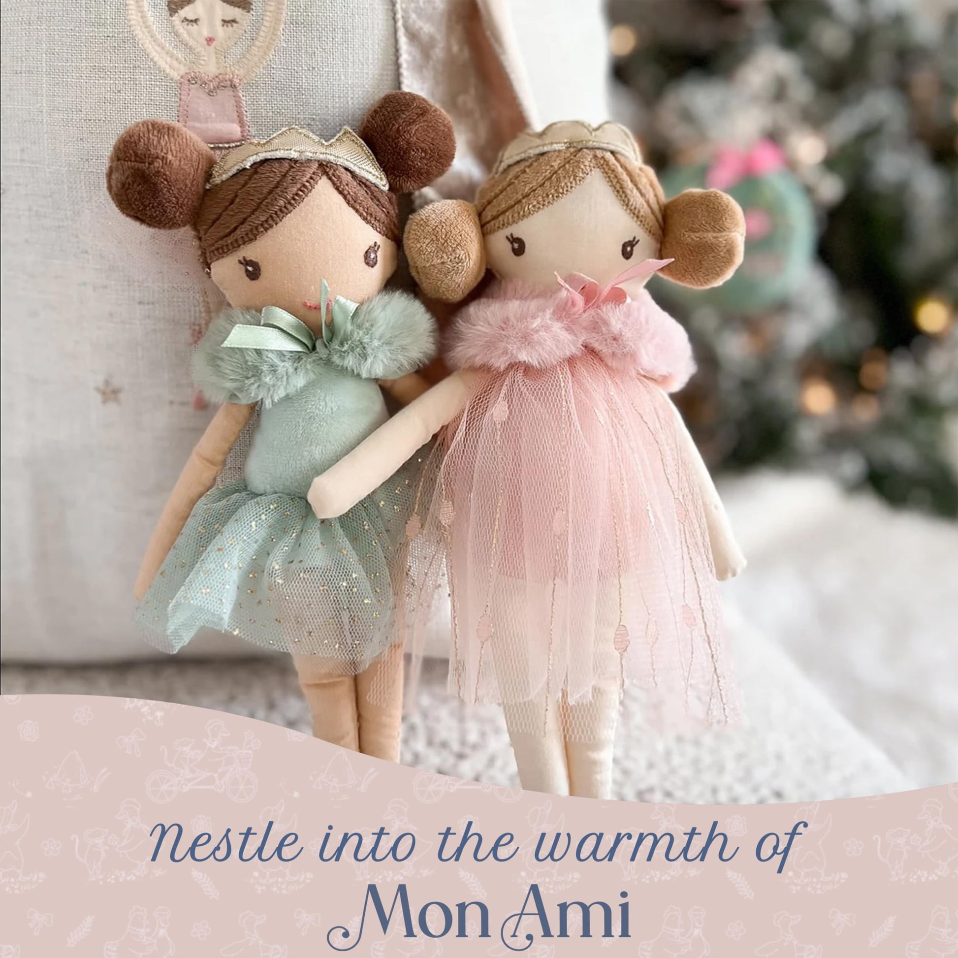 MON AMI Tinsley Princess Pocket Doll, 10-Inch Plush Collectible Girls