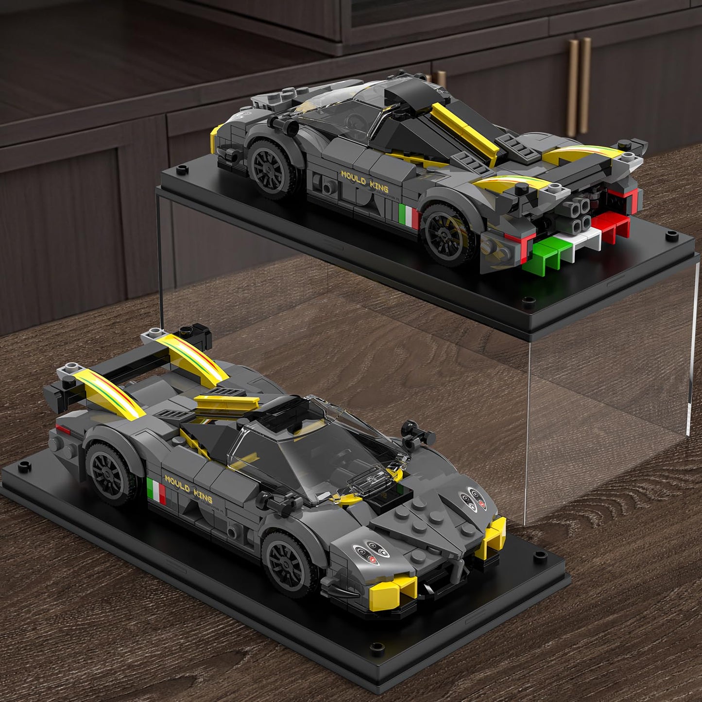 Mould King 27092 Huayra R Speed Champion Technik Car Building Set & Display Case, MOC Classic Race Cars Birthday Gifts for Adults/Teens, Creative Cool