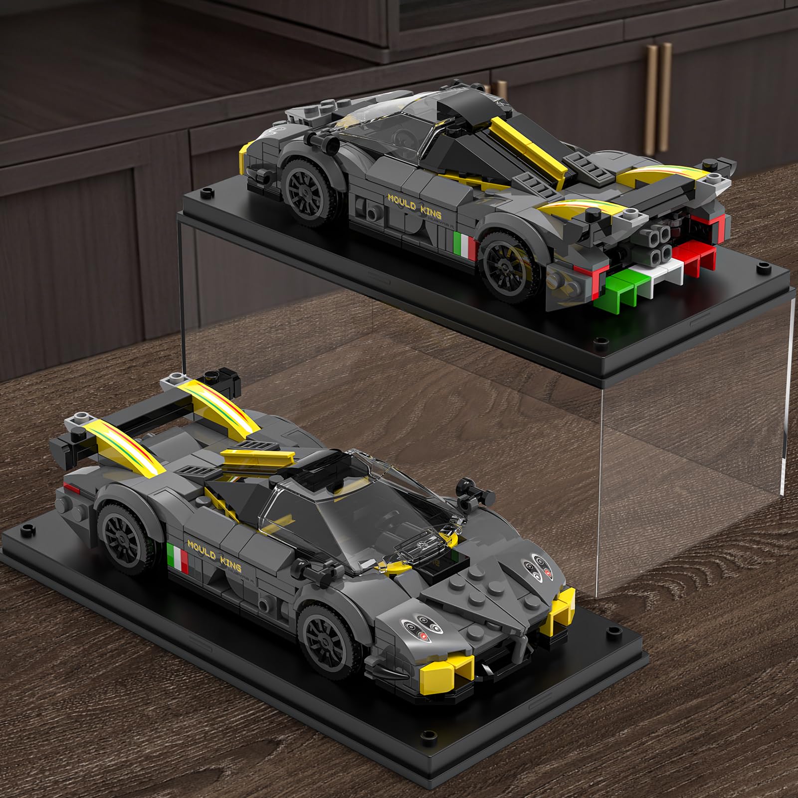 Mould King 27092 Huayra R Speed Champion Technik Car Building Set & Display Case, MOC Classic Race Cars Birthday Gifts for Adults/Teens, Creative Cool