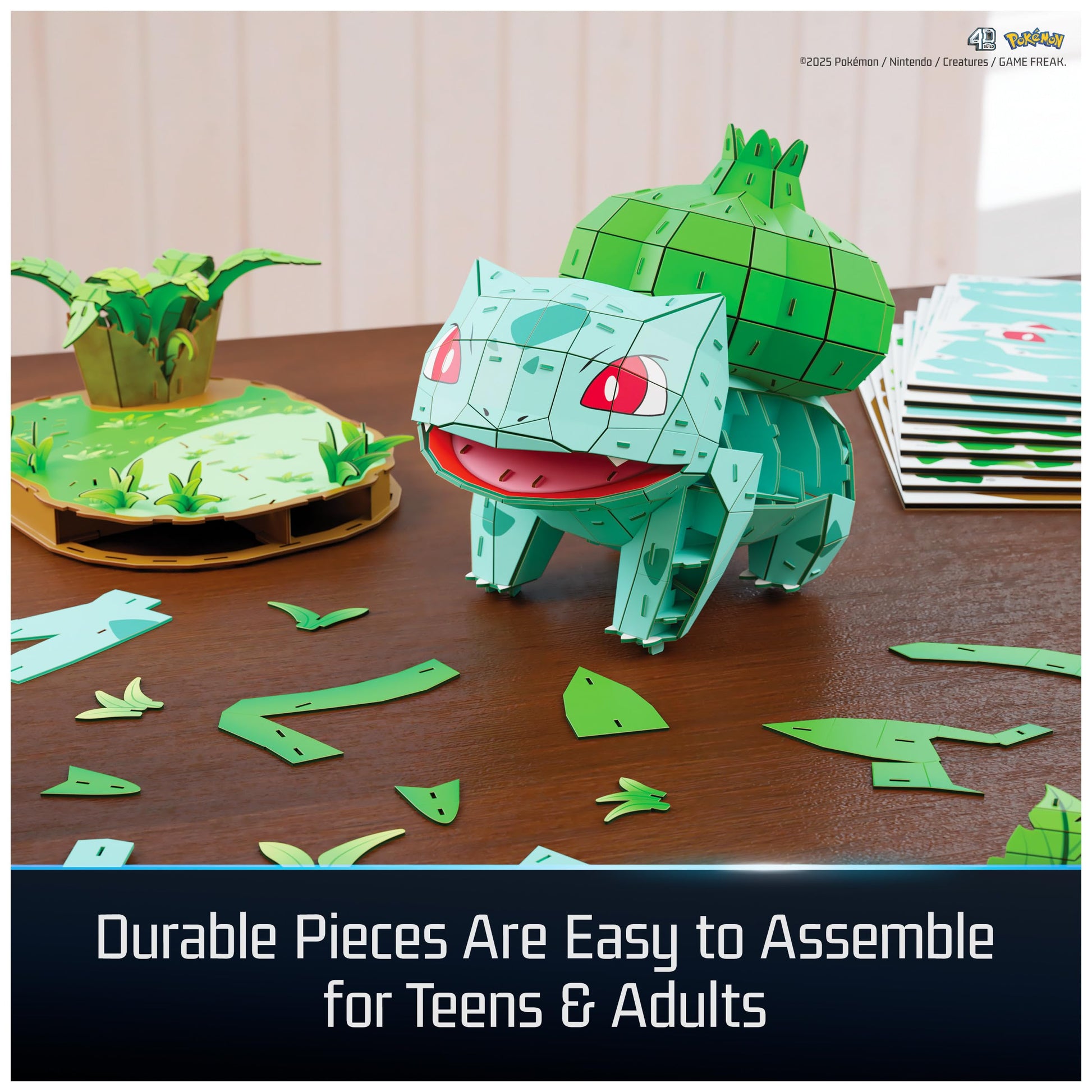 4D Build Pokémon Bulbasaur 3D Puzzle Model Kit, Desk Décor, Shelf Display