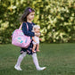 HappyVk- Pink Toy Baby Doll Diaper Bag with Changing Pad - Unicorn Embroidery - Realistic, Spacious & Comfortably Designed for Pretend Play Doll Care