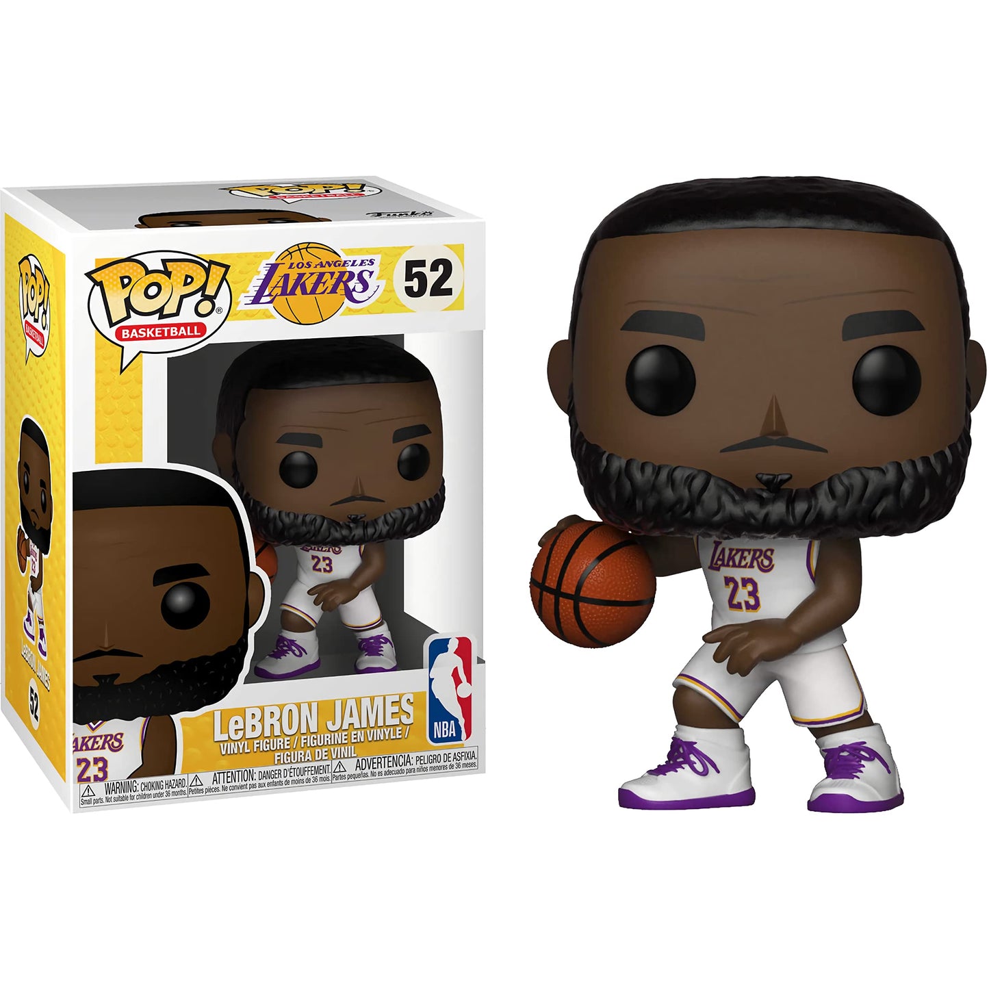 Lebr o n J a m e s [Lake r s]: Fun ko P o p ! Basketball Vinyl Figurine Bundle with 1 Compatible 'ToysDiva' Graphic Protector (052-37271 - B)